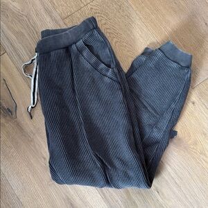 Aerie Ribbed Joggers - Black